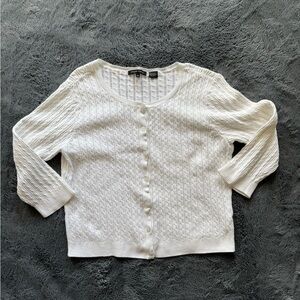 White/cream cable knit cardigan